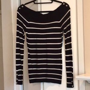 WHBM - NWT - Black & White Long Sleeve Shirt